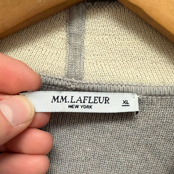 MM.LAFLEUR Women’s Open Front Midi Cardigan WOOL‎ SILK CASHMERE Luxe XL Lounge - Picture 6 of 11